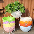 Liudan Hanging Basket Hanging Flower Pot with Plastic Chain Wall Mounted Plant Basket Planters for Home Garden Indoor Outdoor Balcony Hanging Plant Pots (Color : White) - Image 4