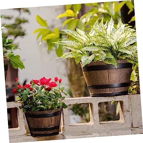 Sturdy Resin Flower Pot Pattern Outdoor Planters for Plants Bonsai Pot Drainage Garden Balcony Decor for Succulents - Image 7