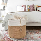 Mkono Woven Storage Basket Decorative Rope Basket and Macrame Hanging Shelves Boho Wall Decor Set of 3 - Image 2