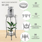 LOYAL TIGER Plant Stand Indoor Outdoor, 2 Pack, 2 Tier 27" Tall Metal Shelf - Image 3