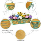 2 Pack 24 Inch Window Boxes Planter for Outdoor Plants Deck Railing Planters Box with Adjustable Brackets for Porch Fence Balcony Hanging Flower Baskets with Liner for Garden Décor - Green - Image 3