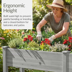 Best Choice Products 72x24x30in Raised Garden Bed, Elevated Wood Planter Box Stand for Backyard, Patio, Balcony w/Divider Panel, 6 Legs, 300lb Capacity - Gray - Image 4