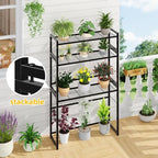 Simple Trending 3 Tier Metal Plant Stand Outdoor Indoor Waterproof, Stackable Heavy Duty Tall Plant Shelf Flower Pot Holder for Garden, Display Rack, Black - Image 3