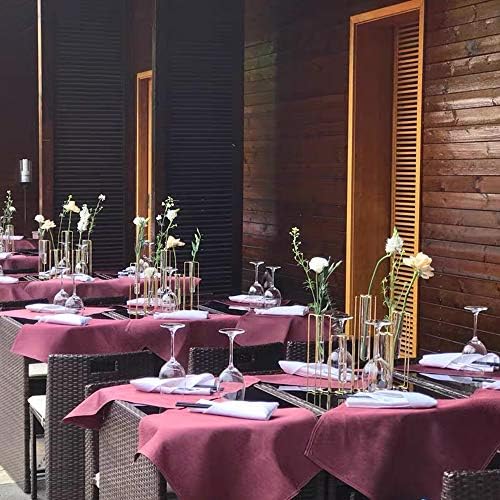 Geometric Vase Gold Hinged Esmiome - Vases for Centerpieces with 5 Test Tubes, Geometric Decor Metal Frame can be Bent, Geometric Vases Wire Propagation Station Plant Holder Modern for Wedding, Home - Image 5