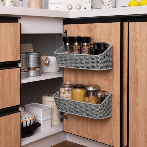 GRANNY SAYS Wicker Hanging Basket for Storage, Wall Mount Fruit Basket - Image 5