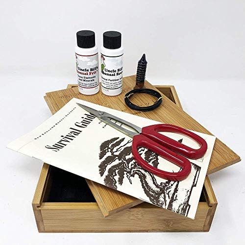 Starter Bonsai Tool Kit - Survival Guide + Set Includes: Butterfly Pruning Shears, Bottle Uncle Bill's Fertilizer, 2 Ounce Frit, Aluminum Wire, Genuine Chinese Mud Figurine - Bamboo Case - Image 2