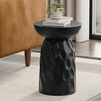 SIMPLIHOME Boyd 13" Wide Solid Wood Round End Table in Black - Image 2