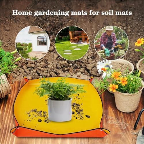 2 PCS Succulent Tools Kit Waterproof Indoor Garden Tool Portable Potting Mat for Plant Transplanting(Orange 150X100CM) - Image 2