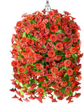 Fall Artificial Fake Flowers Plants Hanging Baskets for Outdoor Decorations by HomeD%C3%A9cor