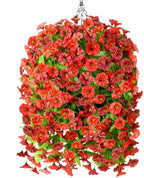 Fall Artificial Fake Flowers Plants Hanging Baskets for Outdoor Decorations by HomeD%C3%A9cor