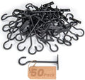 Metal Plant Wall Hooks 50Pack Bulk Hanging Brackets Indoor Black 6In by QTJUST