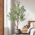 Erimda 5ft Artificial Olive Tree, Realistic Faux Olive Plant with Hand-Placed Fruits, Sturdy Fake Olive Tree for Living Room, Office, Modern Farmhouse Home Decor - Image 5
