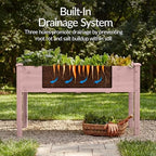 Best Choice Products 48x24x30in Raised Garden Bed, Elevated Wood Planter Box Stand for Backyard, Patio, Balcony w/Bed Liner, 200lb Capacity - Pink - Image 5