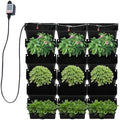 Self-Watering Wall-Mounted Planter, 18 Pots Wall Mounted Plastic Plant Grow Pot Vertical Garden Planter with Intelligent Control & Adjustable Irrigation System for Indoor Outdoor (Black, 18 Pots) by GoodLucky