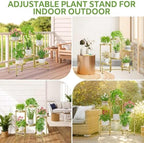 iDavosic.ly 6 Tier Large Plant Stand Indoor Outdoor, 10 In Wide Tray, Gold - Image 2