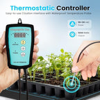 Seedling Heating Mat | Fits (1) Standard 1020 Tray | Germination Grow Heat Pad for Seed & Starter Plants Soil Warmer for Indoor Home Gardening (10x20 Double + Heating Thermostat) - Image 6