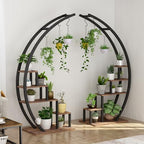 GarveeLife Plant Stand Indoor 5 Tier, Metal Half Moon Plant Shelf 2 Pack by GarveeLife