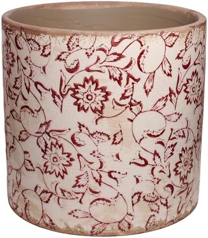 7.7" Planters For Indoor Outdoor Plants, Rustic Pots For Plants, Vintage Plant Pots Indoor, Tuscan Indoor Tree Pot, house decor, gardening gifts for women, Red Flower Pot Outdoor For Garden, Large by XiaanJiaju