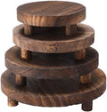 Geetery 4 Pcs Wooden Risers for Display Wood Pedestal Stand, Brown by Geetery
