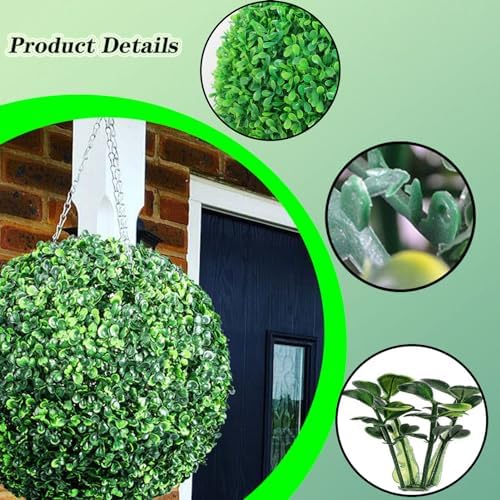 Decorative Plant Ball Decor Artificial Grass Ball Round Dia 20in, Faux Greenery Fake Plants Extra Large, Green Grass Moss Balls, Decor Greenery Eucalyptus Topiary Ball - Image 5