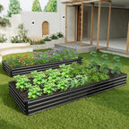2PCS 12x4x1ft Galvanized Raised Garden Bed Kit,Gardening Planter Box - Image 4