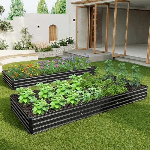 2PCS 12x4x1ft Galvanized Raised Garden Bed Kit,Gardening Planter Box - Image 4