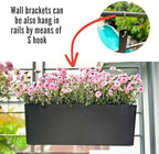 LaLaGreen Wall Planters for Outdoor (2 Pack, 14 Inch) Black Self Watering System Hanging Plant Box Flower Pot, Rectangular Wall Mount Indoor Vertical Living Garden Decoration Window Sill Herb Trendy - Image 6