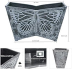 GreenShip 16 Inch Large Resin Flower Pots, Resin Planter Pot with Drainage Hole, Vintage Butterfly Embossed Decorative Garden Pot, Weather-Resistant for Porch, Patio, Indoor Use, Dark Grey - Image 3