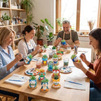 Hushee 12 Sets Ceramic Succulent Pots to Paint with Drainage - Image 4