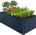 Best Choice Products 6x3x2ft Outdoor Metal Raised Garden Bed, Deep Root Box Planter for Vegetables, Flowers, Herbs, 269 Gallon Capacity, 100% Non Toxic Materials - Navy by BestChoiceProducts
