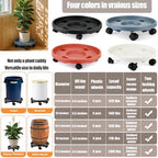 5-pack 14.2" Large Plant Caddy with Wheels Plastic Plant Dolly with Locking Caster Flower Pot Mover Rollers Wheeled Rolling Plant Stands Round Plant Saucer on Wheels Indoor Outdoor Base Coasters Gray - Image 3