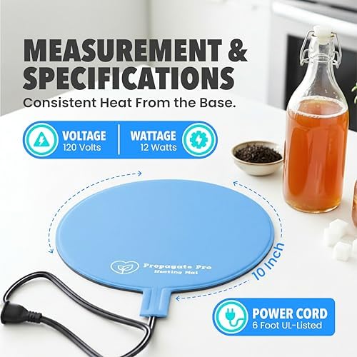 Round Brewing & Fermentation Heat Pad, 12", 25 Watts, Black - Image 4