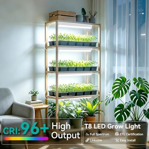 JESLED 2FT Grow Lights, 5000K Full Spectrum Sunlight White, V-Shaped Beam - Image 3