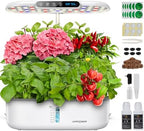 Ahopegarden Hydroponics Growing System with 12 Pods, Indoor Garden Kit with LED Grow Light & LCD Temp Humidity Display, Smart Quiet Pump Planter for Herbs, Lettuce, Vegetables, Kitchen Garden Use by Ahopegarden
