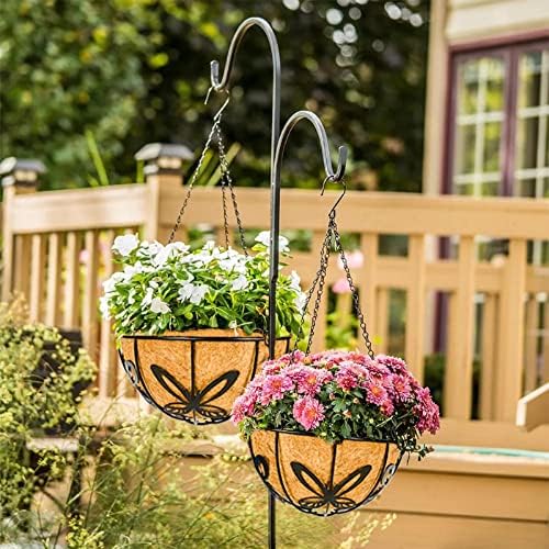 Kingbuy Metal Hanging Planter Basket with Coconut Fiber Liner Chain Wire Plant Holder 10 Inch Flower Pot for Indoor Outdoor Decor, Butterfly Pattern, 2 Pack - Image 4