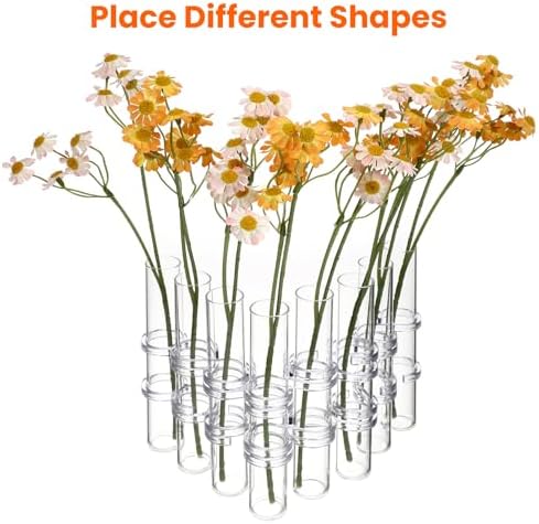 Veemoon Hydroponic Glass Tube Vase Set 8pcs 15cm Height 2.5cm Diameter Flower Arranging Container for Home Décor and Plant Propagation - Image 7