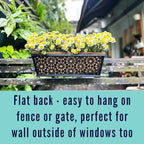 LaLaGreen Garden Wall Planter (16 in, 4 Pack) Black Window Box with Liner - Image 6