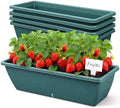 4 Pcs 24 Inch Plastic Window Boxes Planters, Green by RimCereal