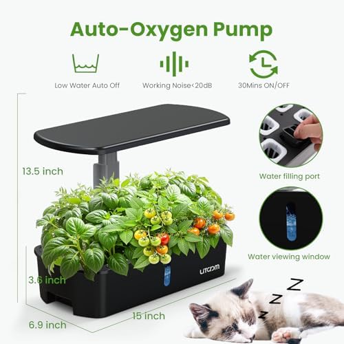 litokam 12-Pod Hydroponics Growing System Kit with LED Grow Light, 24W 3.5L Indoor Herb Garden Planter with Quiet Water Pump, 24H Timer 2 Grow Modes Hydroponics Garden for Home Kitchen Office Gifts - Image 2