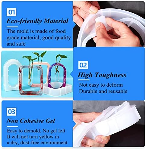 4 Pcs Epoxy Resin Molds Resin Vase Mold with 4 Colors of Tube for Plant Propagation Station Molds for Epoxy Resin Home & Office Desktop Decor (White) - Image 4
