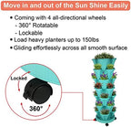 GameXcel Vertical Planter Tower - 7 Tier Stackable Garden Planters with Wheels and Tools Plant Pots for Strawberry Herb Flower and Vegetable Indoor Outdoor Use Teal - Image 7