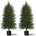 4 ft Artificial Topiary Cedar Trees Set of 2 for Outdoor by MavissDiary