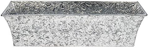 Achla Designs Embossed Galvanized Flower Window Box Planter, 24-in by ACHLADesignsHomeGarden
