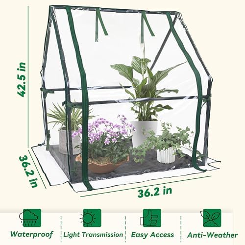 Gardzen Mini Greenhouse with Waterproof Bottom - Image 6