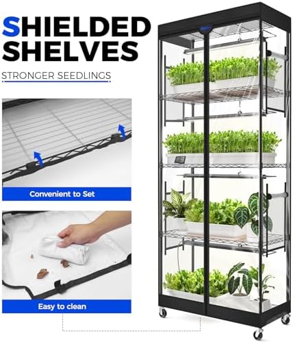 Barrina LP750 Indoor Greenhouse with Grow Light, 5 Tier Stand with Tent - Image 6