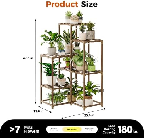 Bamworld Plant Stand with Grow Light for Indoor Plants Growing Corner Plant - Image 5