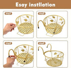 3 Pack Hanging Planter Holders, Golden - Image 3