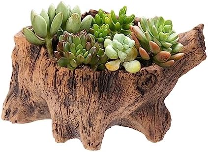 Abaodam Vintage Flower Pot Cement Stump Planter for Indoor Outdoor Plants by Abaodam