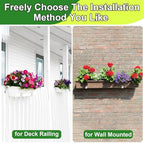 Leinuosen 8 Pcs Adjustable Window Boxes Brackets Planter Box Bracket Heavy Duty Deck Railing Hanging Flower Stand for Windowsill Garden Fence Balcony (White) - Image 6