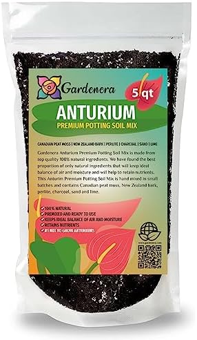 Gardenera Anthurium Potting Soil - Support The Resilience and Growth of Your Plants - 5 QUARTS by Gardenera